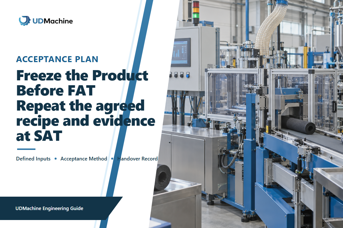 Engineers conducting factory acceptance testing on a CTO carbon block production line