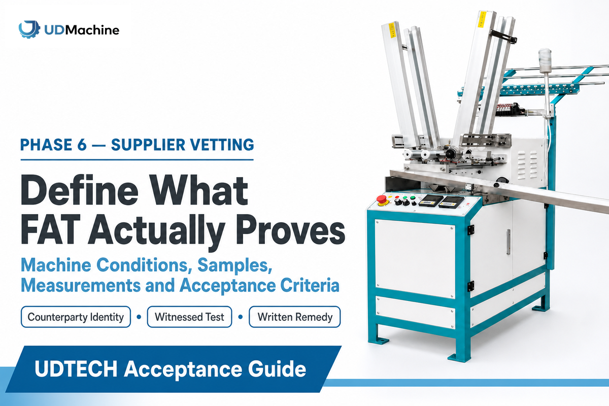 Phase 6: Vetting the Supplier and Defining What FAT Actually Proves — UDTECH