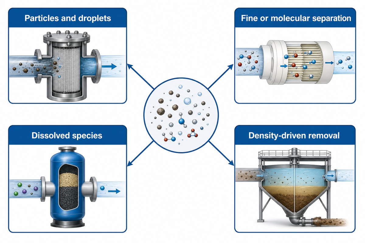 3. Match the separation mechanism to the contaminant state — UDTECH