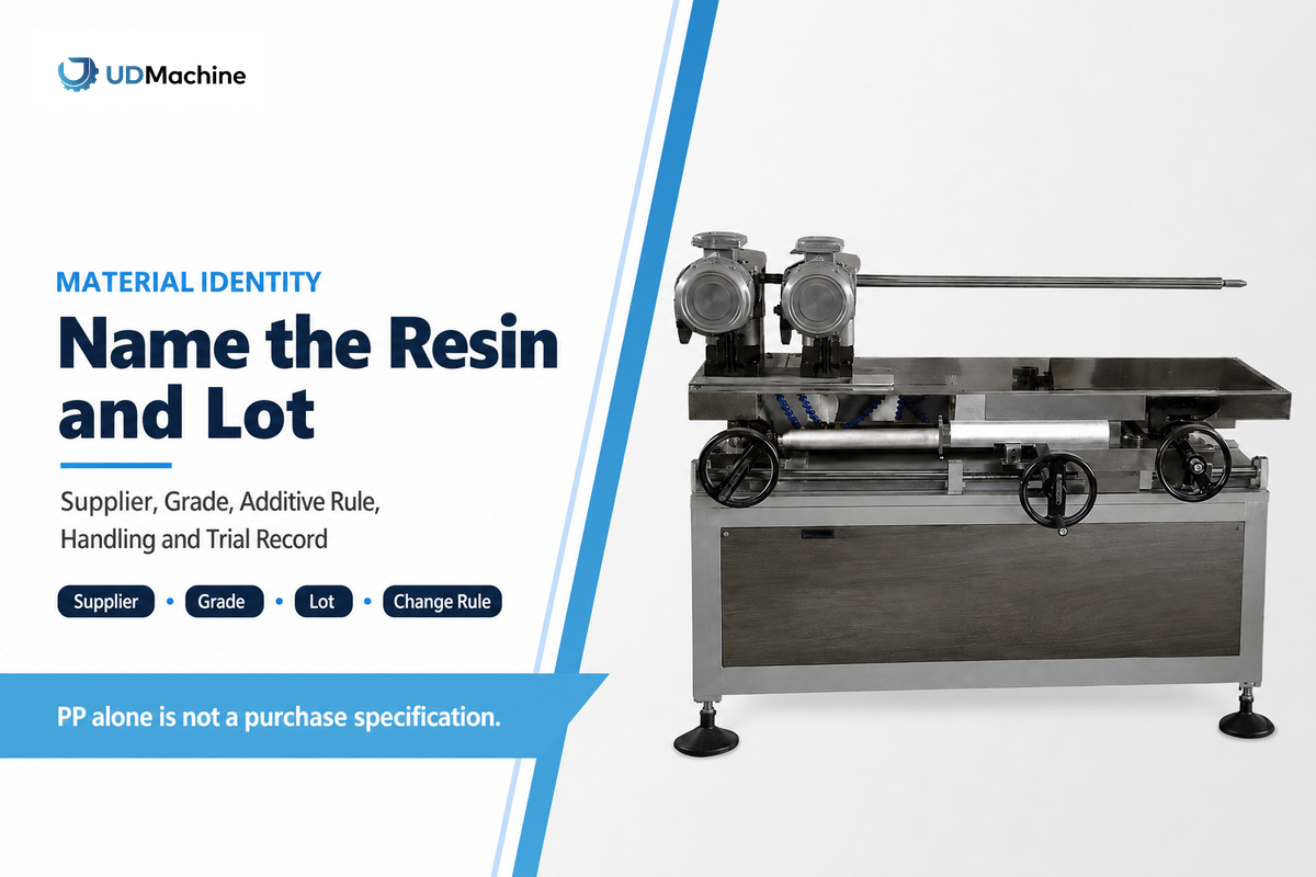 Named polypropylene supplier, grade, lot, and change-control evidence for melt-blown cartridge purchasing