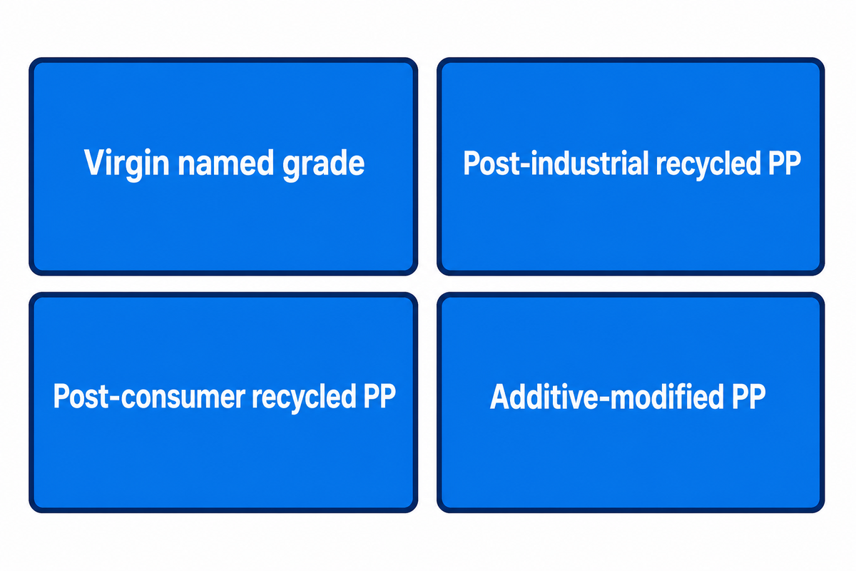 FDA and ISO scoped comparison of four polypropylene feedstock change-control routes