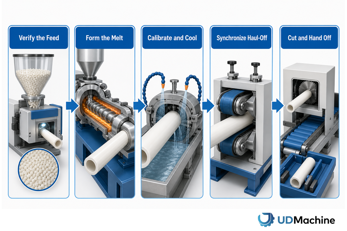 The Five-Stage UDF Tube Manufacturing and Extrusion Sequence — UDTECH