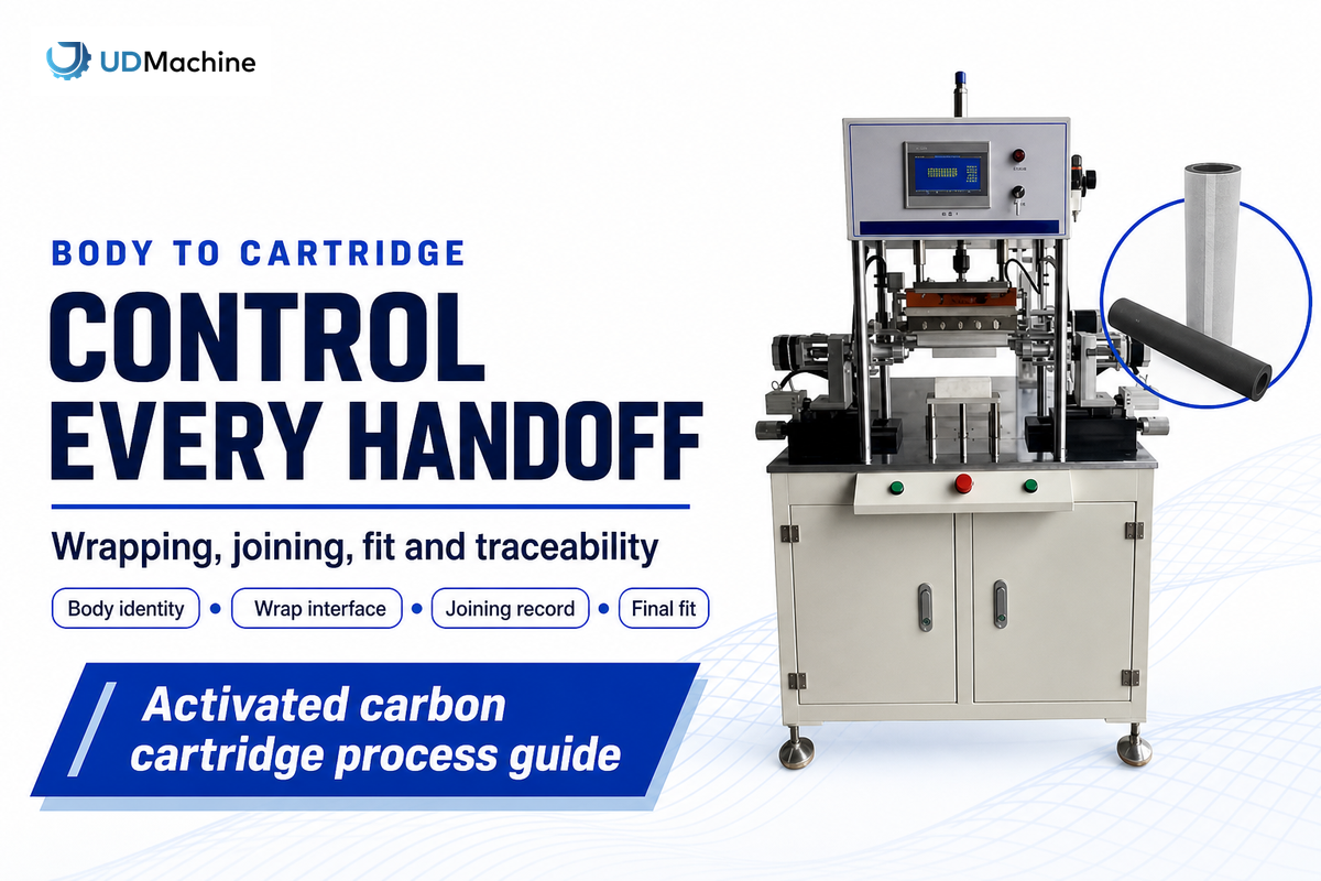 Wrapping and joining are separate cartridge handoffs; UDTECH wrapping page and NSF fit guidance.