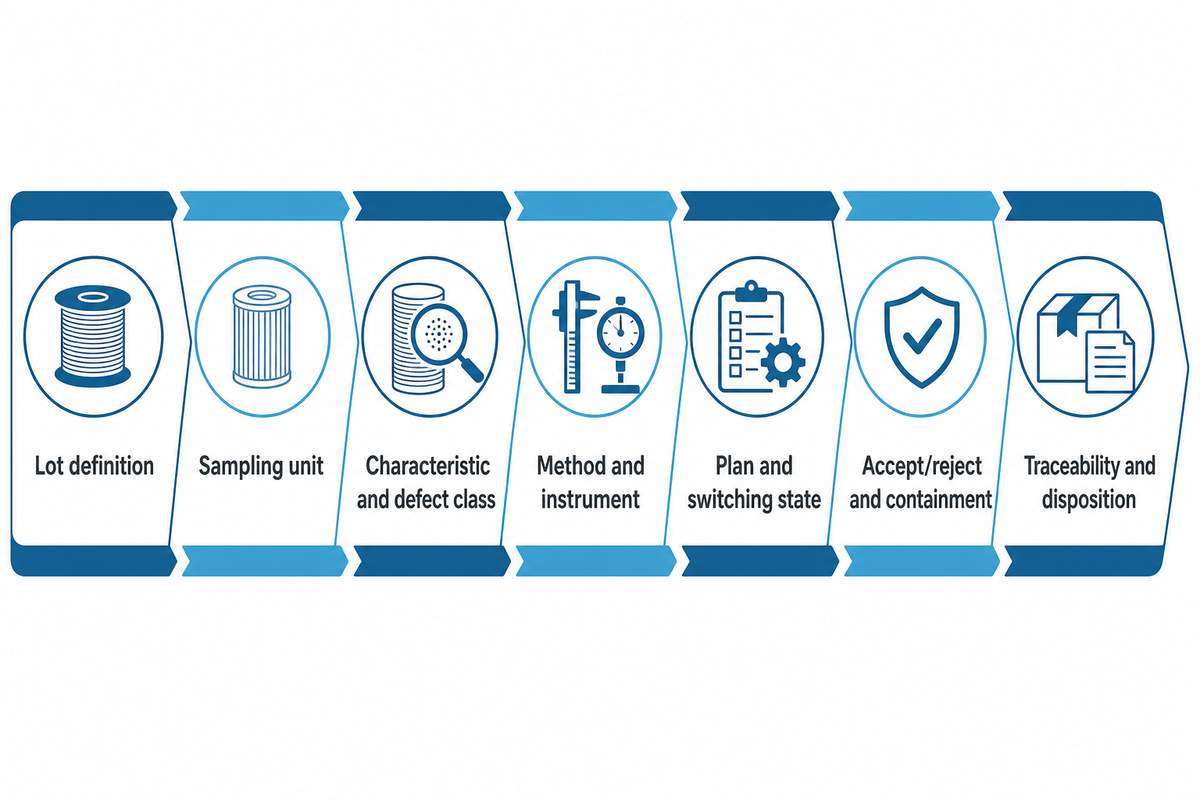Seven sampling definitions established before production
