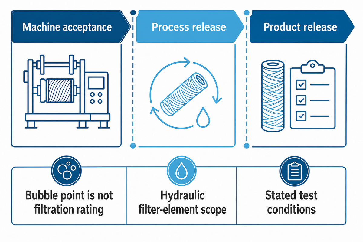 Machine, process and finished-product release evidence boundaries