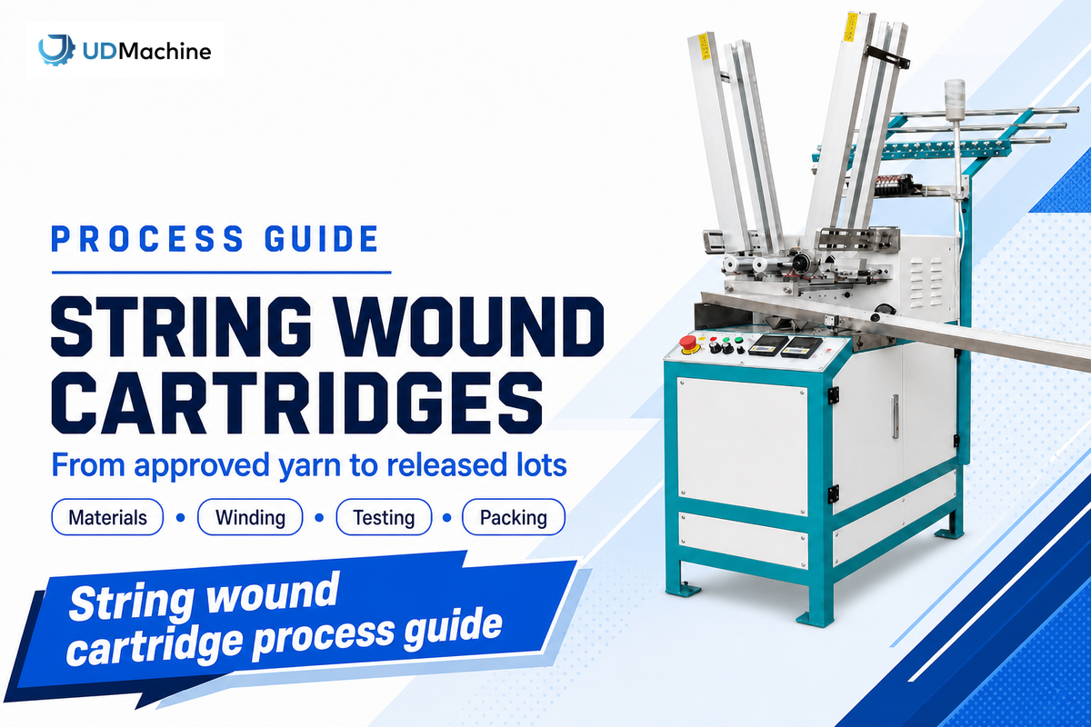 String Wound Filter Cartridge Manufacturing Process: 6 Steps